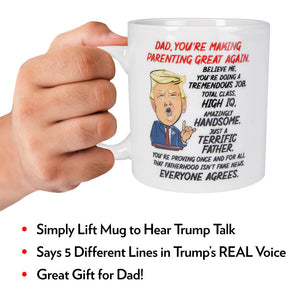 Donald Trump Talking Coffee Mug for Dad
