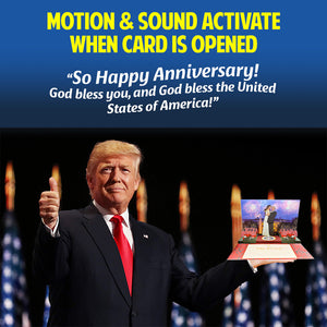 Trump & Melania Dancing Pop Up Anniversary Card with Light & Sound