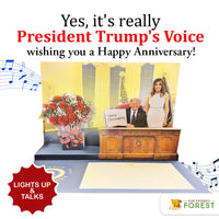 Donald Trump Oval Office Pop Up Anniversary Card with Light & Sound
